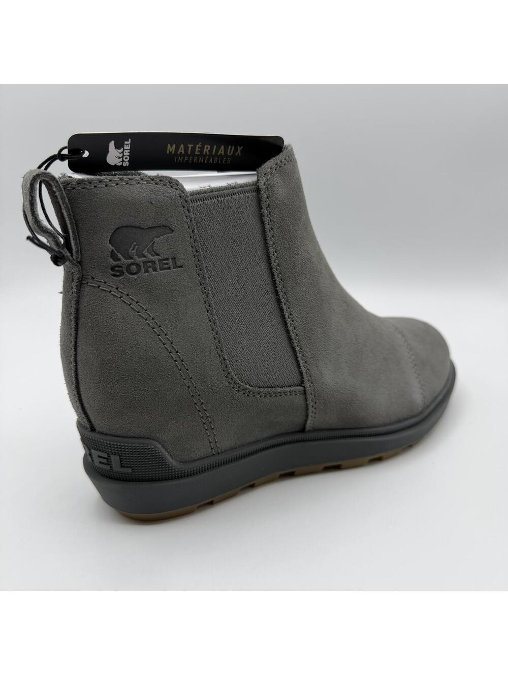 SOREL Evie II Chelsea Boots Gray Suede Women Size 5.5 - Picture 10 of 11